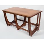 A G-plan 'Astro' teak table, of rectangular section and two smaller occasional tables, mid-century,