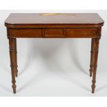 An early 19th century mahogany D shaped folding side table,