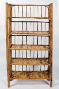 A 1940's retro vintage Chinese Republic bamboo folding shelving system,