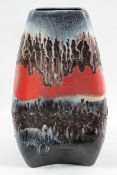 Dumler & Brieden Kerrannuk L: A 1960's retro vintage West German squashed vase,