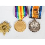 A 1914-1918 World War I medal pair to Sgt E P Watkins, 217873,