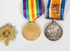 A 1914-1918 World War I medal pair to Sgt E P Watkins, 217873,