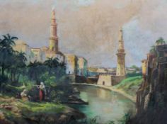 Early 20th century Continental school, North African View,