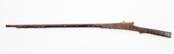 A 19th century Jezail type long neck loading musket, probably Middle East/South Asia,