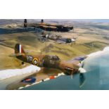 A framed print, Battle of Britain Memorial Flight over Beachy Head,