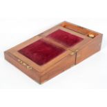 A Victorian brass handled rosewood veneered writing slope, with fitted interior, including inkwell,