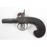 A late Georgian Percussion pocket pistol, by Nock, London, the side plates with engraved decoration,