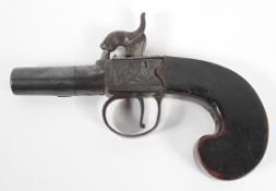 A late Georgian Percussion pocket pistol, by Nock, London, the side plates with engraved decoration,