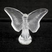 A Lalique model of a butterfly, 20th century, etched Lalique, France mark,