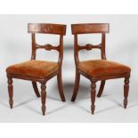 A pair of Victorian mahogany dining chairs, William IV, circa 1835,
