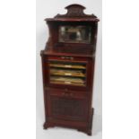 A Victorian mahogany music cabinet, late 19th century,