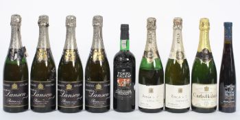 Champagne : Lanson Black Label, four bottles; Ayala & Co, Chateau D'Ay, Extra Dry,