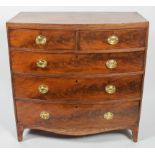 A Regency early 19th century mahogany bow fronted chest of drawers,