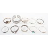 A collection of ten dress rings of variable designs. All are marked for silver 925.