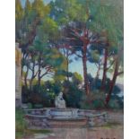 Giorgio Matteo Aicardi (1891-1984), Landscape with fountain, Villa Luxor a Nerxxxx, oil on canvas,