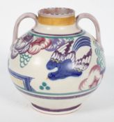 A Carter Stabler Adams Poole vase, with the 'Blue Bird' pattern painted PN, impressed marks,