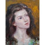 Gio Palmer, Maddalena, portrait of a young lady, oil on board, signed lower right,