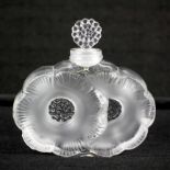 Lalique : Deux Fleurs scent bottle and stopper, etched mark,
