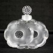 Lalique : Deux Fleurs scent bottle and stopper, etched mark,