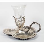 A Mappin & Webb silver plated triple shell centrepiece, late 19th century, stamped marks W11578,