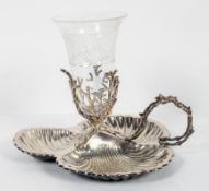 A Mappin & Webb silver plated triple shell centrepiece, late 19th century, stamped marks W11578,