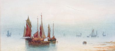 Thomas Mortimer (fl 1880-1920), watercolour, Fishing boats, signed lower right, framed,