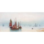 Thomas Mortimer (fl 1880-1920), watercolour, Fishing boats, signed lower right, framed,