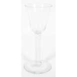 An English opaque twist drinking glass, circa 1770,