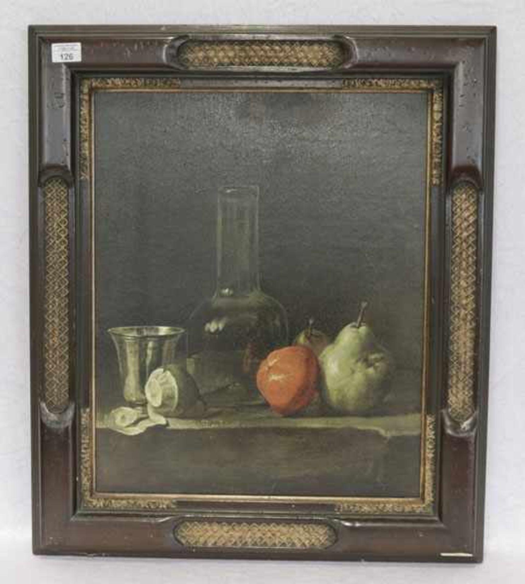 Druck 'Stillleben mit Früchten', gerahmt, Rahmen bestossen, incl. Rahmen 72 cm x 61 cm