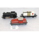 Konvolut: Märklin Lok DB 89 006, Rangierlok und Elan Güterwagon, bespielt