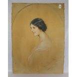 Skizze 'Frauenportrait', signiert Alice Boscowitz, datiert 1914, * 1875 Regensburg + 1961
