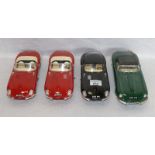 4 Modell-Autos, Jaguar, u. a. Firma Burago, Altersspuren