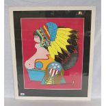 Farbplakat 'Miss American Indian', Richard Lindner, * 1901 + 1978, aus der Serie 'After Noon', mit