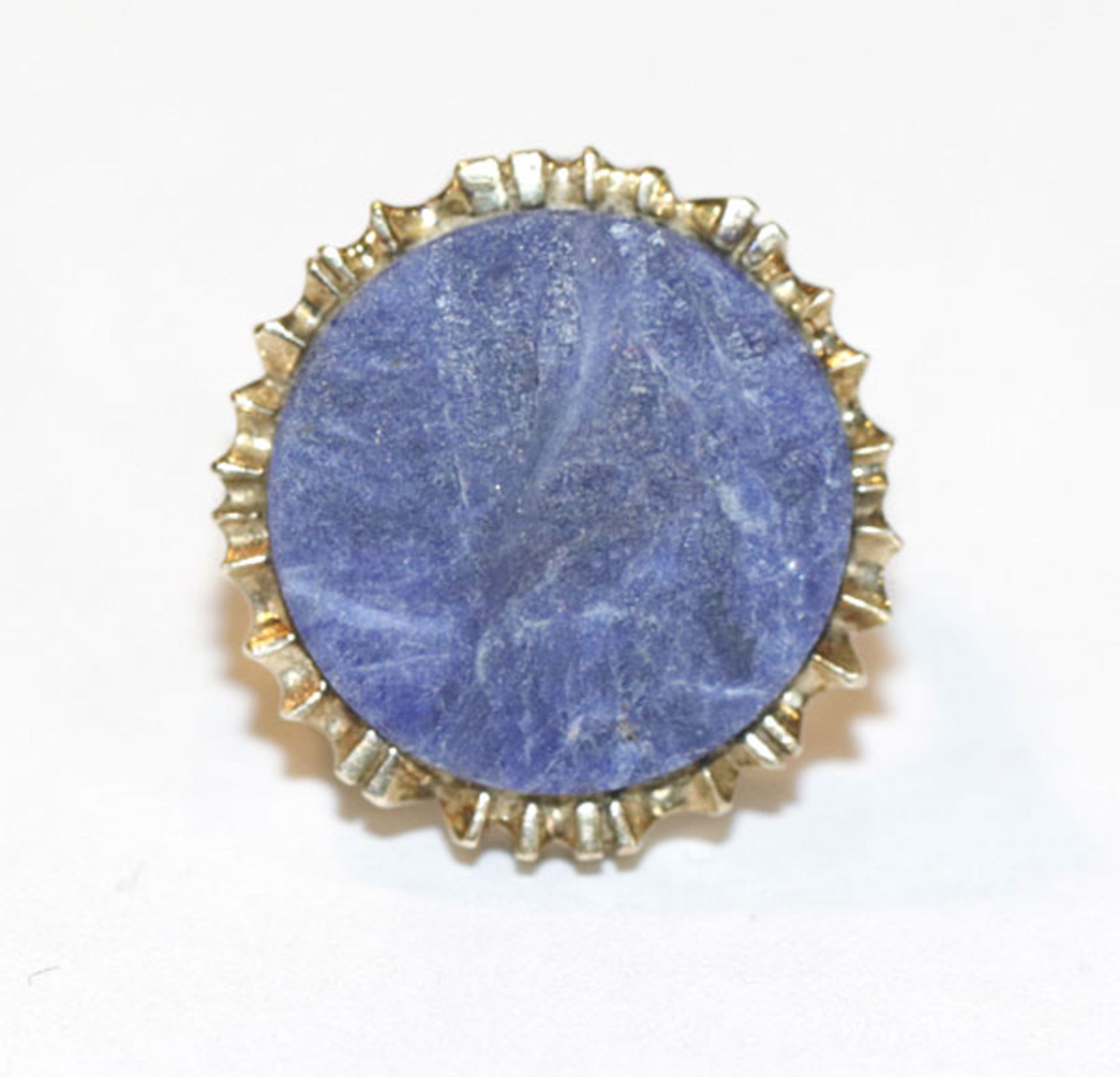 8 k Gelbgold Ring mit Lapislazuli, 8,1 gr., Gr. 59