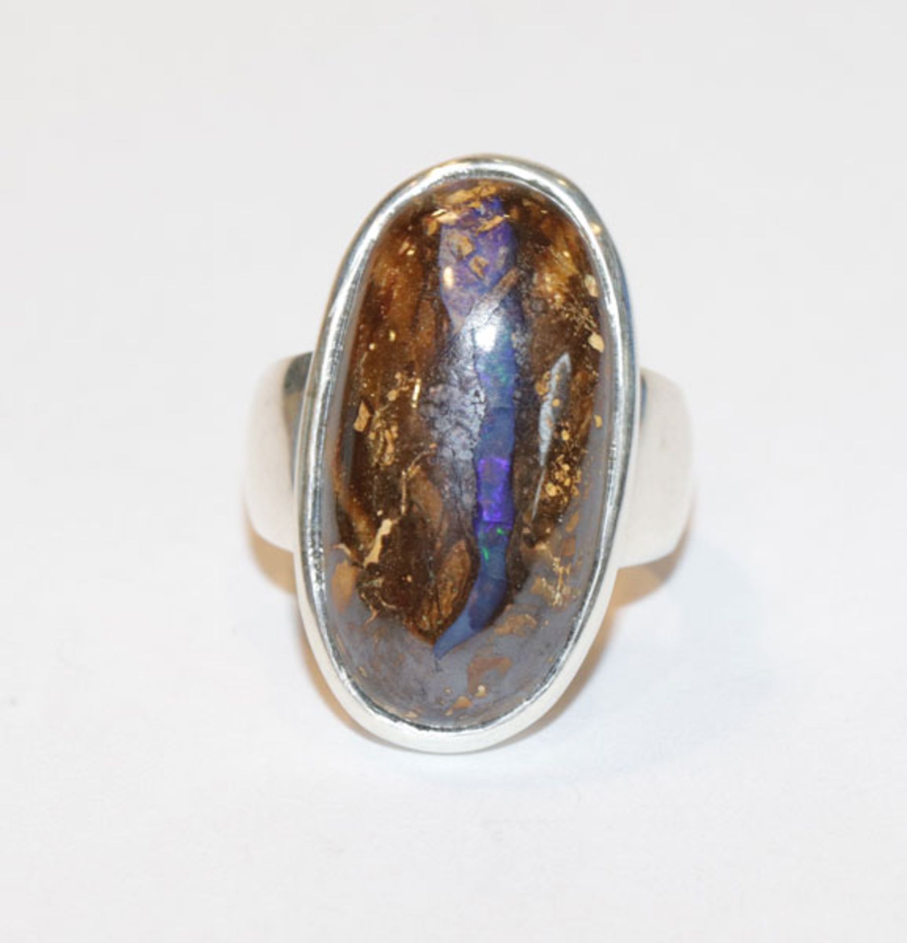 Silber Ring mit Boulderopal, Gr. 54