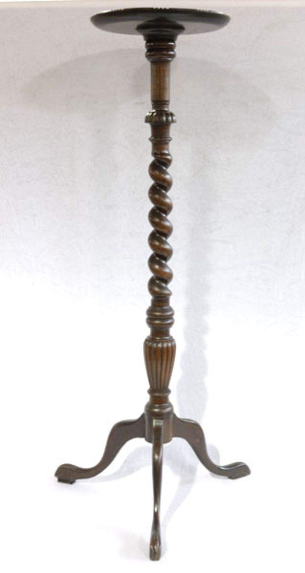 Blumensäule auf gedrechseltem Fuß mit 3 Beinen, 19. Jahrhundert, H 109 cm, D 50 cm, Gebrauchsspuren