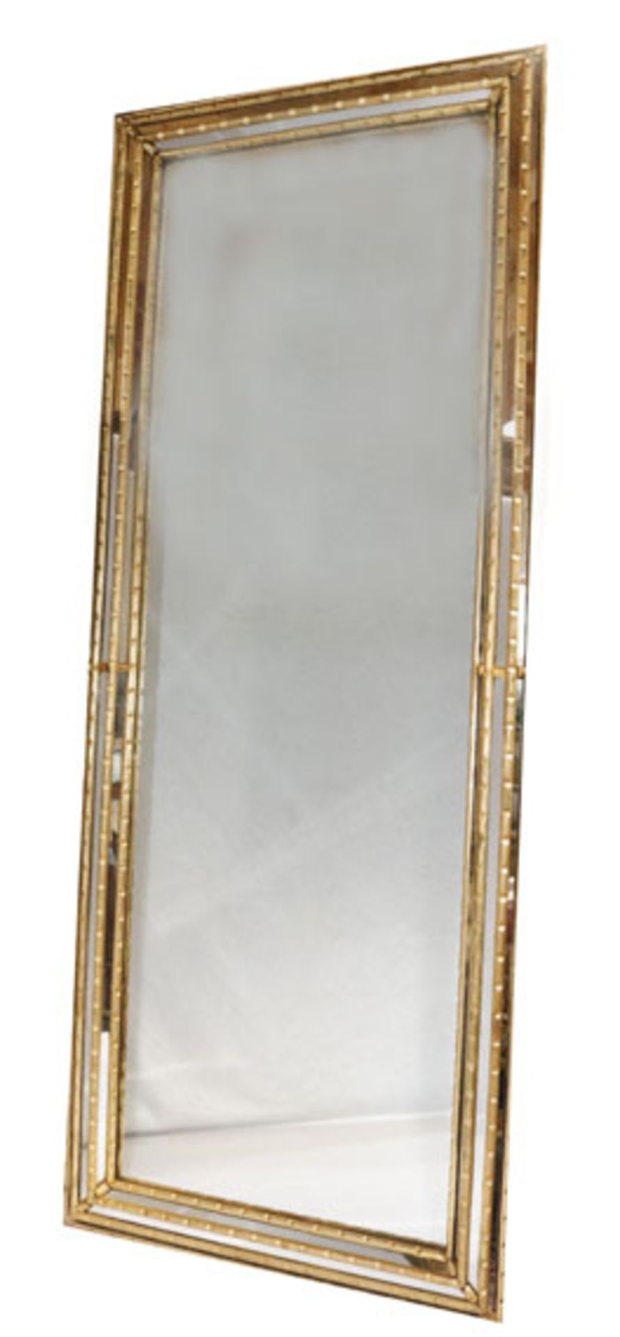 Wandspiegel in teils verspiegeltem Rahmen, teils berieben, incl.Rahmen 151 cm x 60 cm, Versand per
