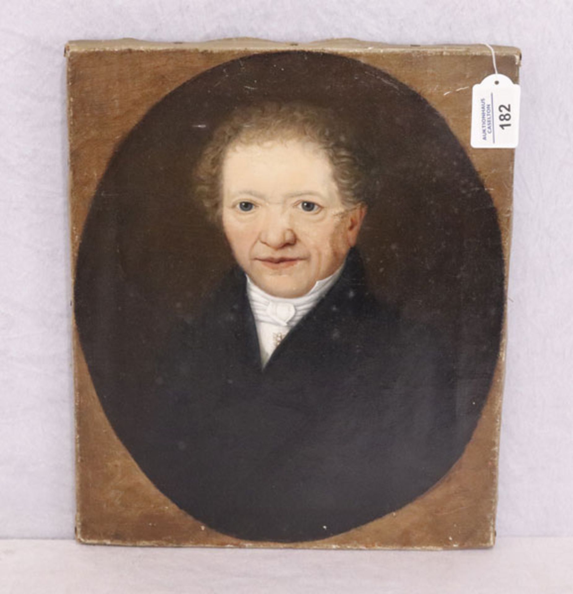 Gemälde ÖL/LW 'Porträt Johann Gottfried von Regemann', rückseitig bez. ev. Tischbein ?, LW