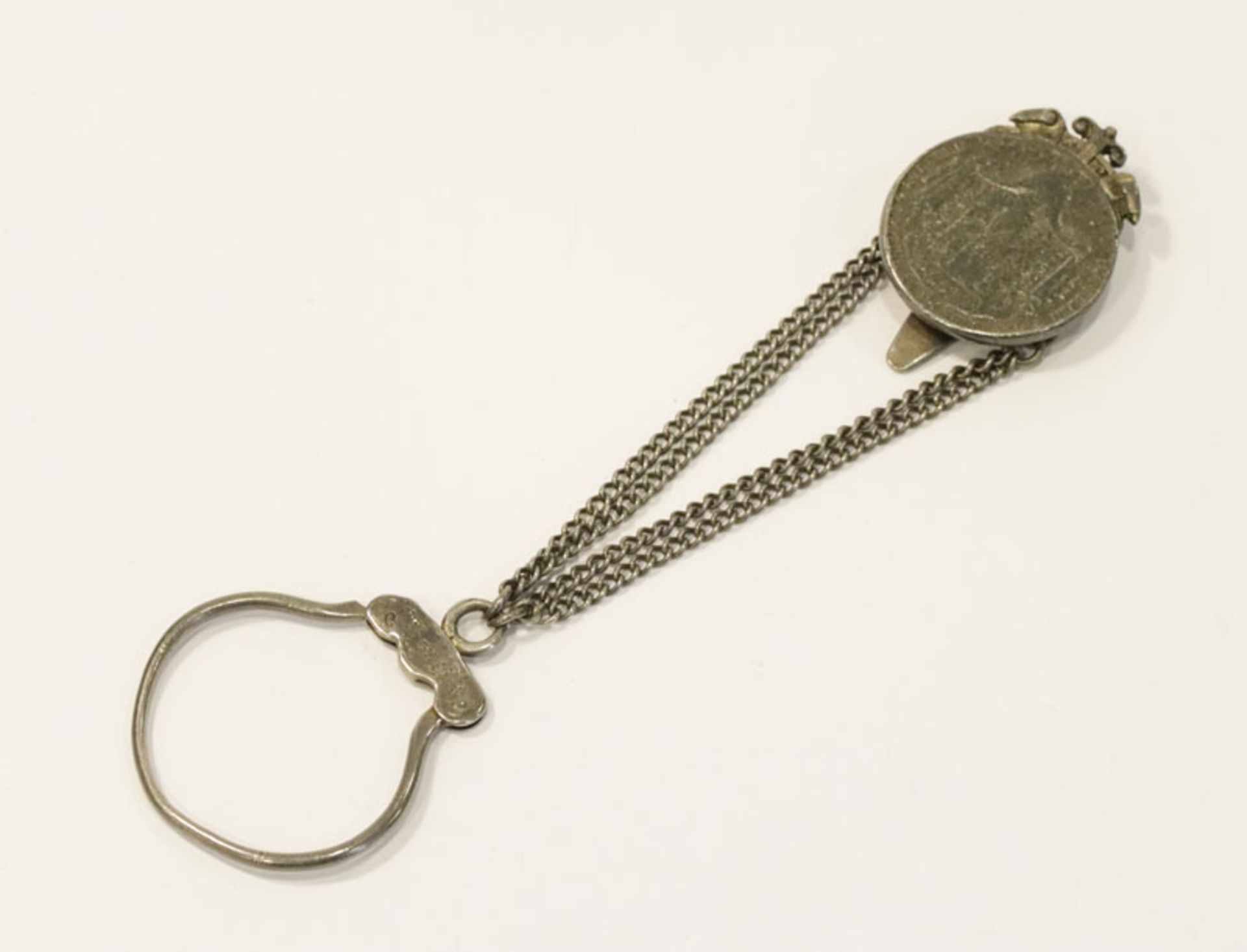 Trachten-Rockstecker mit Schlüsselring, L 20 cm, 77 gr., Tragespuren
