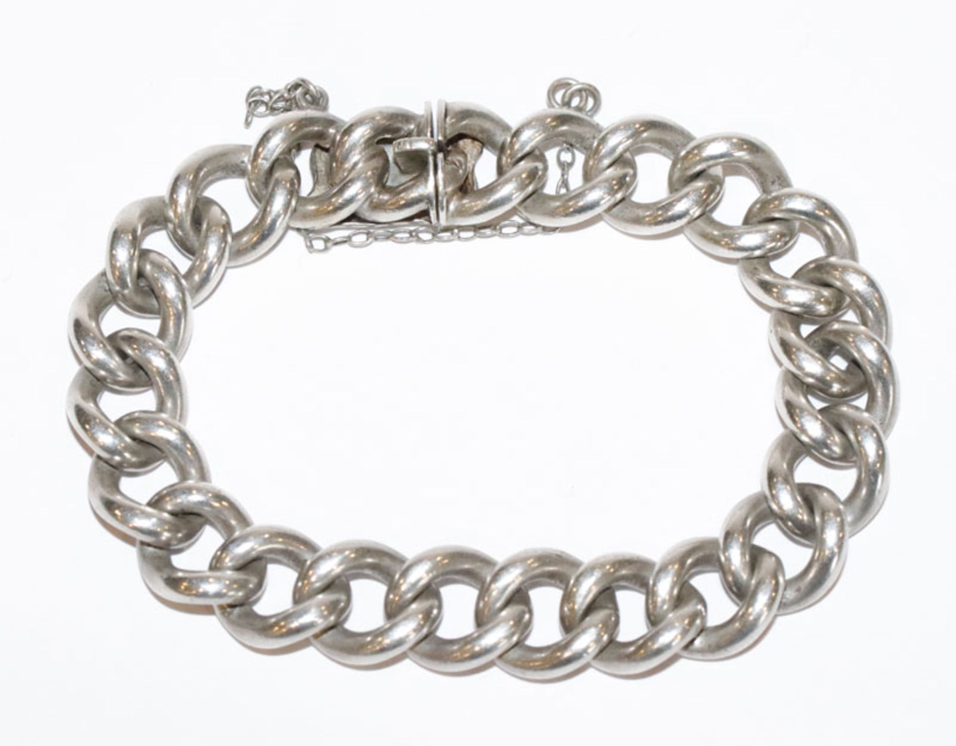 Rundpanzer Armband, Silber geprüft., 54 gr., L 16 cm