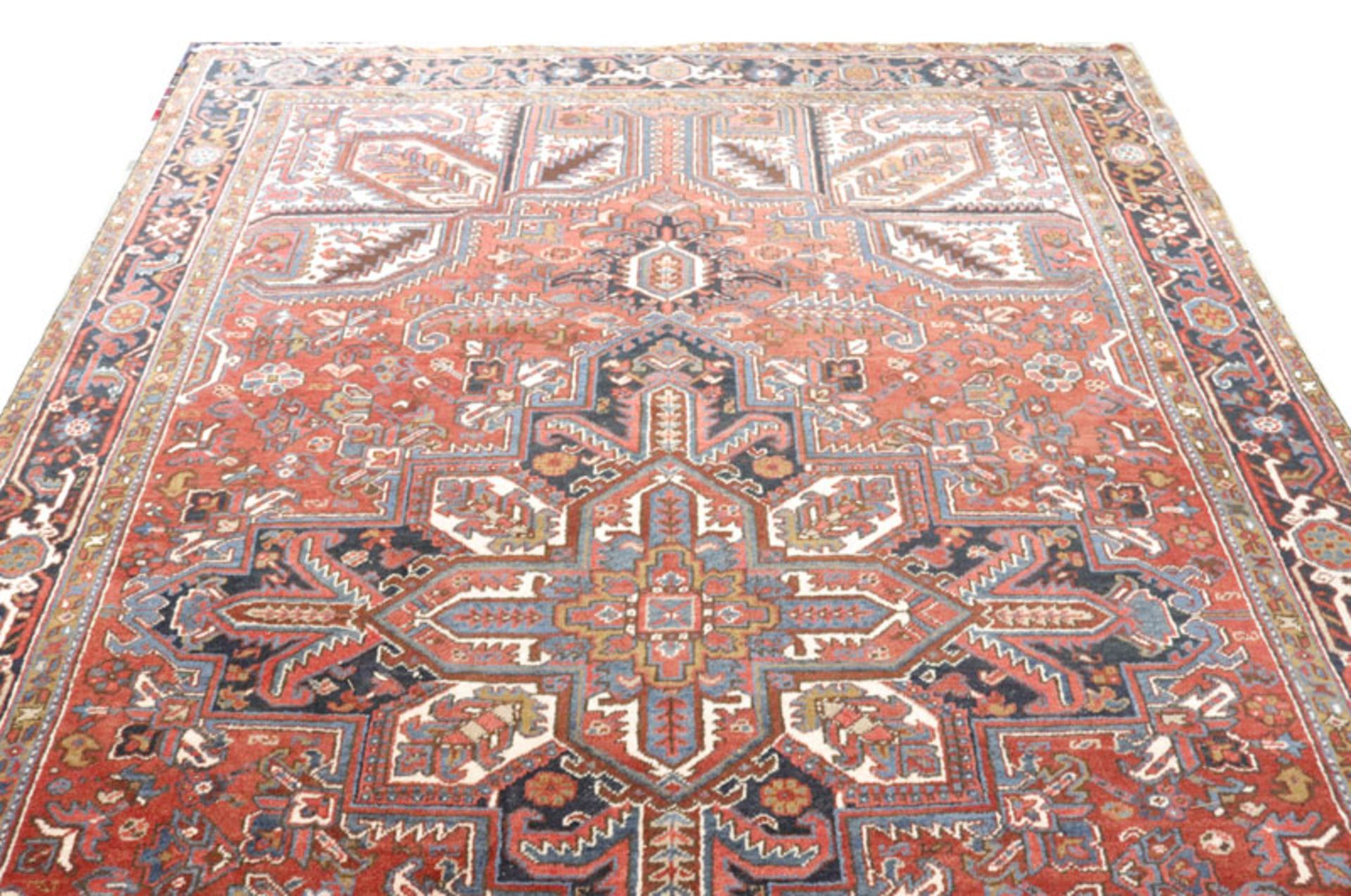 Teppich, Heriz, rot/braun/blau, Gebrauchsspuren, 344 cm x 237 cm