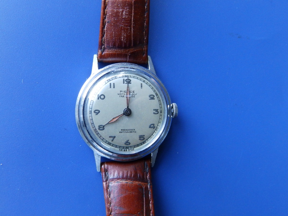 A Pierce 'Parashock' 1940's military wrist watch.
