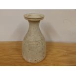 A studio pottery vase - cross mark to edge of base, 6.5" high.