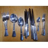 42 pieces of Garrard art deco EP cutlery.