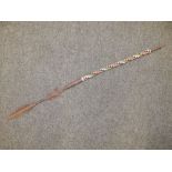An African spear with beadwork handle, 27".