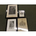 Villiers Family - four various antiquarian black & white prints including portraits of Thomas,