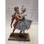 A Capodimonte porcelain figure group - Ballet dancing couple, 12" high