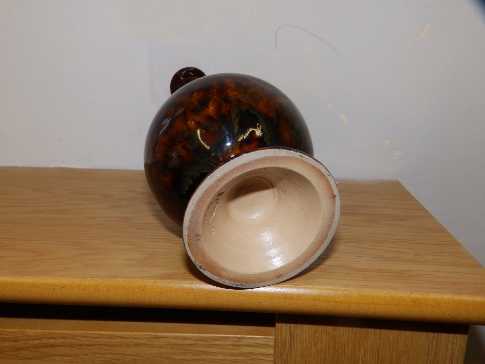 A brown mottled glaze Doulton Lambeth vase. - Image 2 of 2