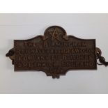 A cast iron railway plaque - 'The Birmingham Railway Carriage & Wagon Company… 1922', 12" across.