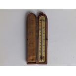 A Victorian travelling thermometer by Hicks, 6.5".